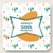 Dessous-de-verre 50e anniversaire fête Retro Mid Century N'importe (Devant)