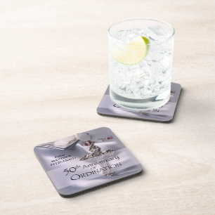Dessous-de-verre 50e personnalisation Nom de l'ordre Anniversaire C