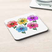 Dessous-de-verre 5 Fleurs de couleur (Côté gauche)