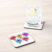 Dessous-de-verre 5 Fleurs de couleur (Côté Droit)