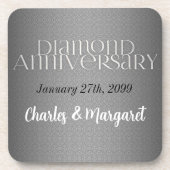 Dessous-de-verre 60e anniversaire de diamant avec nom et année (Devant)