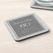 Dessous-de-verre 60e anniversaire de diamant Damas avec noms (Côté gauche)