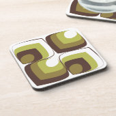Dessous-de-verre 70s Bold Modern Retro Ogee Motif in Greens (Côté gauche)