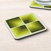 Dessous-de-verre 70s Rainbow Squares Monochrome Green (Côté gauche)