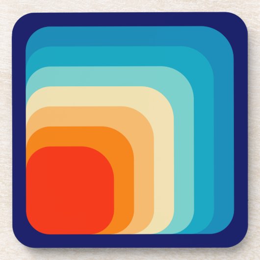 Dessous-de-verre 70s Square Rainbow (Devant)