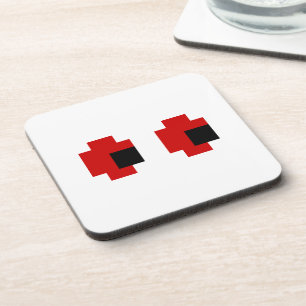 Dessous-de-verre 8 bits Éffrayants yeux rouges