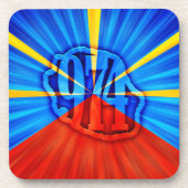 Dessous-de-verre 974 Ile de la Réunion - Drapeau réunionnais (Devant)