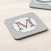 Dessous de verre à boire en latti gris (Côté gauche)