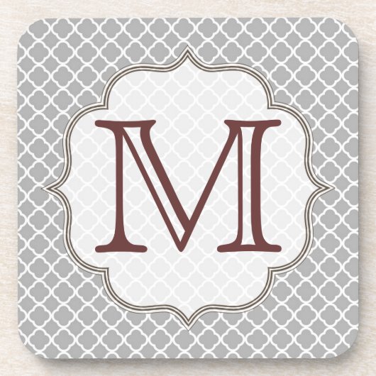 Dessous de verre à boire en latti gris (Devant)