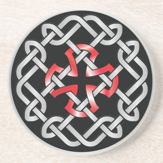 Dessous de verre à boisson en grès métallique roug (Devant)