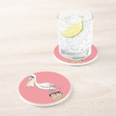 Dessous de verre à boissons en grès pélican (Côté)
