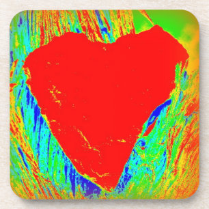 dessous de verre à coeur rouge