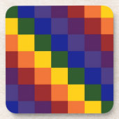 Dessous-de-verre à damiers arc-en-ciel (Devant)