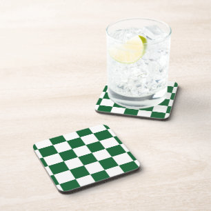 Dessous-de-verre à damiers vert et blanc