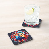 Dessous de verre à dos de liège - Rosie le Riveter (Côté Droit)
