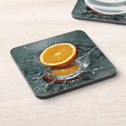Dessous de verre à éclaboussures orange (Côté gauche)