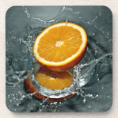 Dessous de verre à éclaboussures orange (Devant)
