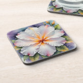 dessous de verre à fleurs d'hibiscus blanc (Côté gauche)