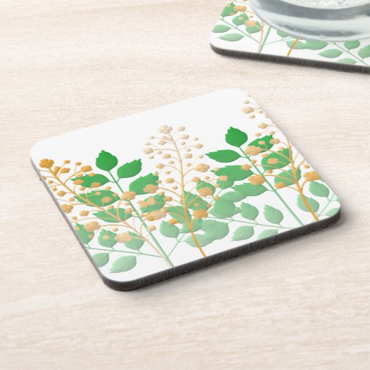 Dessous de verre à fleurs et Feuilles (Côté gauche)