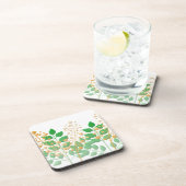 Dessous de verre à fleurs et Feuilles (Côté Droit)