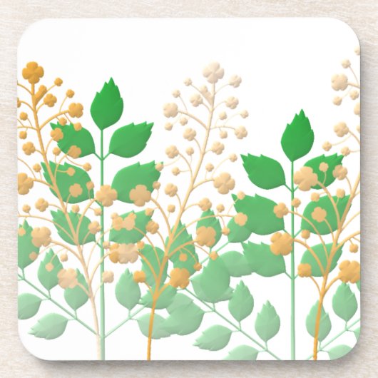 Dessous de verre à fleurs et Feuilles (Devant)