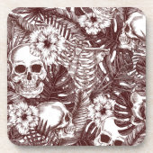 Dessous de verre à liège Jungle Skulls (Devant)