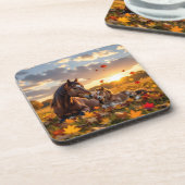 Dessous-de-verre A Mama Horse and her Foal in Autumn (Côté gauche)