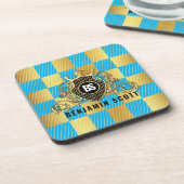 Dessous de verre à monogramme doré élégant (Côté gauche)