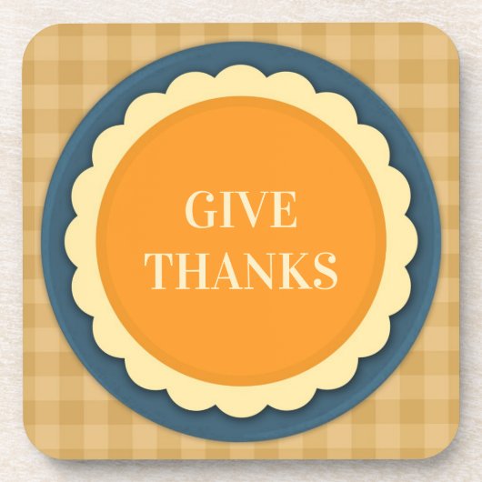 Dessous de verre à tarte d'action de grâce (jeu de (Devant)