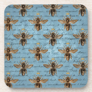 Dessous-de-verre Abeille de miel bleu Vintage