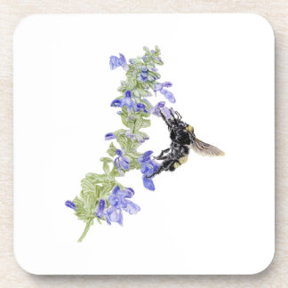 Dessous-de-verre Abeille et sauge bleue