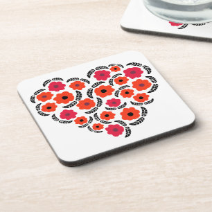 Dessous-de-verre Abricot Fleur Orange Cœur