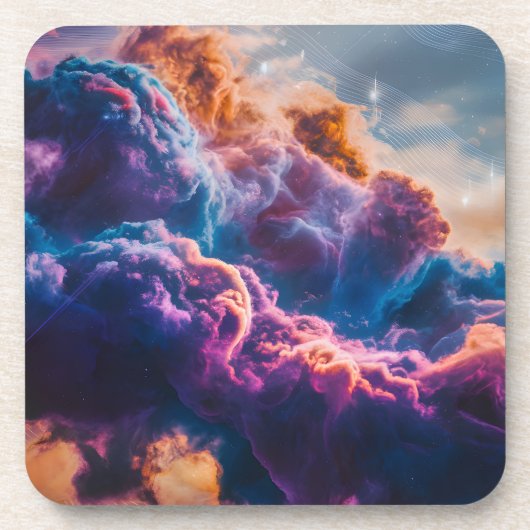 Dessous-de-verre Abstract Space Nebula Art - Colorful Cosmic (Devant)