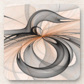 Dessous-de-verre Abstrait Anthracite Grey Sienna Art moderne fracta (Devant)