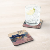 Dessous-de-verre abstrait avec coussin bleu et rose (Côté Droit)