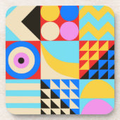 Dessous-de-verre Abstrait coloré moderne géométrique (Devant)