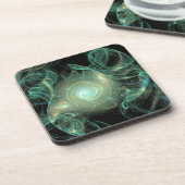 Dessous-de-verre Abstrait de cheveux vert Messy (Côté gauche)