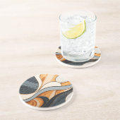 Dessous de verre Abstrait en grès (Côté)