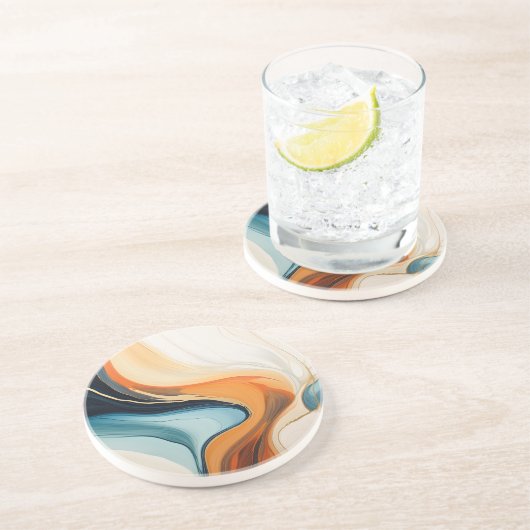 Dessous de verre Abstrait en grès (Côté)