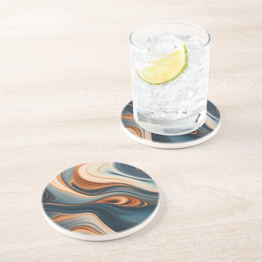 Dessous de verre Abstrait en grès (Côté)