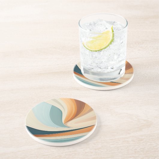 Dessous de verre Abstrait en grès (Côté)