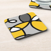 Dessous-de-verre Abstrait gris jaune noir blanc (Côté gauche)