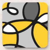 Dessous-de-verre Abstrait gris jaune noir blanc (Devant)