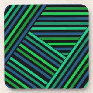 Dessous-de-verre Abstrait lignes alignées rayures rayées marine gr