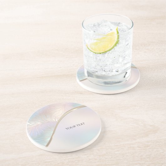 Dessous de verre Abstrait moderne en grès Iridesce (Côté)