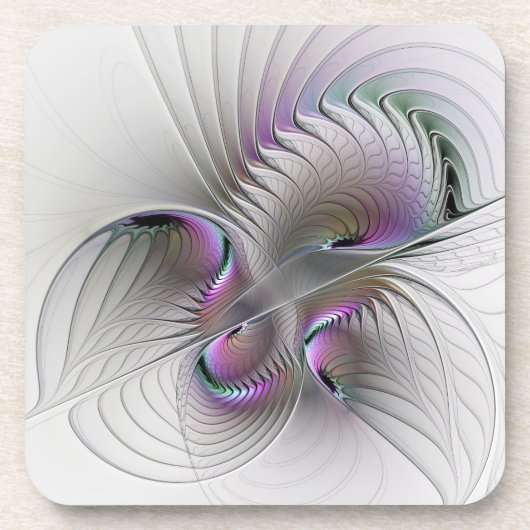 Dessous-de-verre Abstrait moderne Shy Imaginaire Figure Fractal Art (Devant)