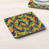 Dessous-de-verre Abstrait multicolore ondulé (Côté gauche)