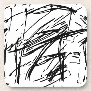 Dessous-de-verre Abstrait noir et blanc