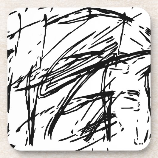 Dessous-de-verre Abstrait noir et blanc (Devant)