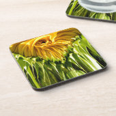 Dessous-de-verre Abstrait tournesol rétro funky, géométrie effrayée (Côté gauche)